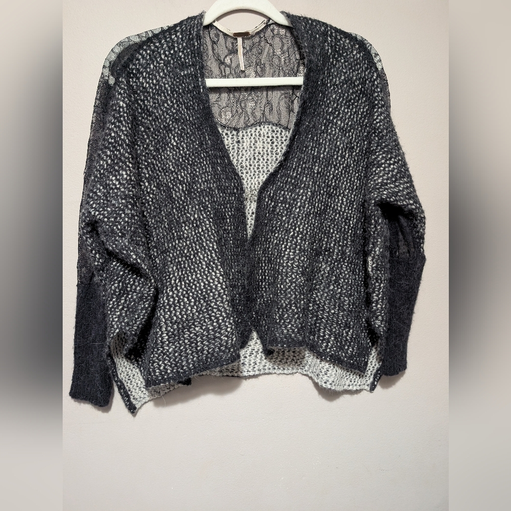 FREE PEOPLE Cardigan Knit Lace Inserts - Picture 2 of 6